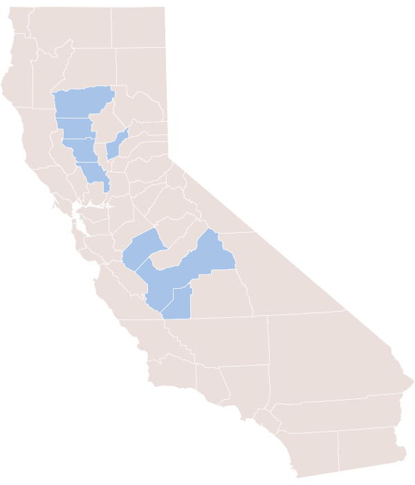 mapa cultivo nueces de calfornia