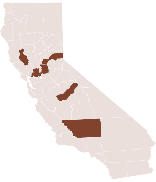 mapa cultivo nueces de calfornia